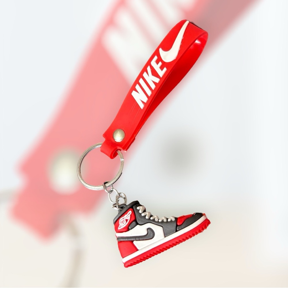 Nike Red and Black Sneaker Keychain